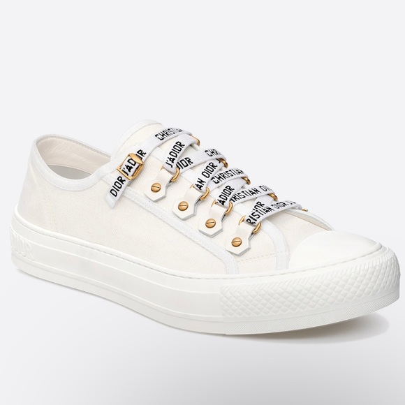 CHRISTIAN DIOR WALK'N'DIOR SNEAKER Cotton Canvas Size 38 EU 8 US - Picture 1 of 16